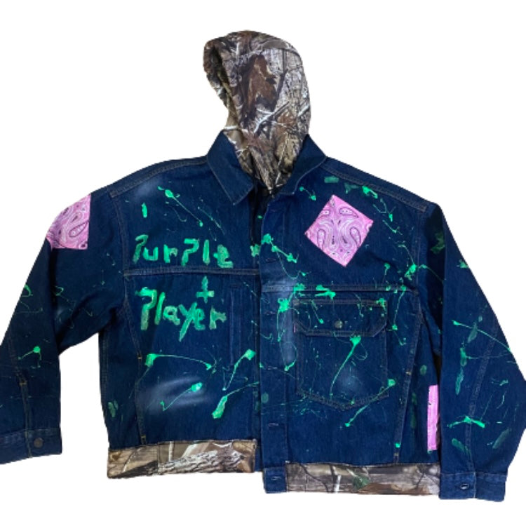 Tree camo denim jacket